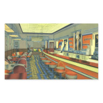 Vintage Roadside Diner Restaurant Rectangle Stickers