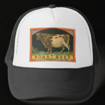 Vintage Roast Beef Advertisement hats by scenesfromthepast Vintage Roast Beef Advertisement hats