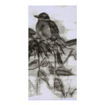 Vintage Robin Mauve Photo Greeting Card