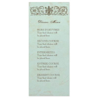 Vintage Robins Egg Blue Crown Swirl Flourish Invites