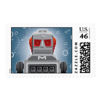 Vintage Robot Postage