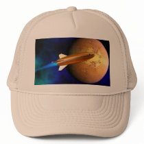 vintage rocket trucker hat