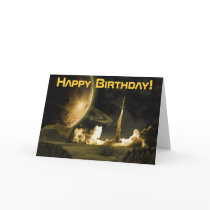 Vintage Rocket Launch Birthday Card