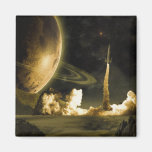 Vintage Rocket Launch Magnet