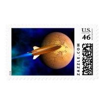 vintage rocket postage