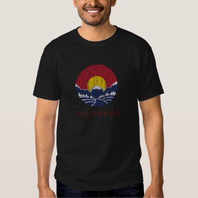 Vintage Rocky Mountain Colorado Sunset Logo Tee Shirt