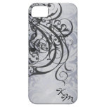 Vintage Rococo Black Monogram Barely There Case iPhone 5 Covers