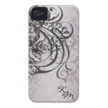 Vintage Rococo Champagne Monogram  Case Case-Mate iPhone 4 Cases