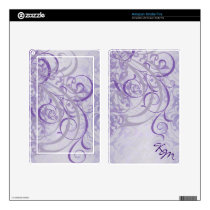 Vintage Rococo Monogram Purple Scroll Kindle Skin