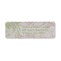 Vintage Rococo Olive Scroll Damask Address Label