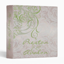 Vintage Rococo Olive & Topaz Damask Wedding Binder
