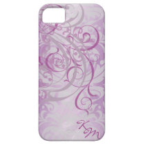Vintage Rococo Pink Monogram Barely There Case iPhone 5 Cases