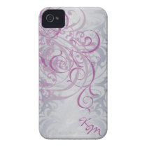 Vintage Rococo Pink Monogram Barely There Case iPhone 4 Case-Mate Case