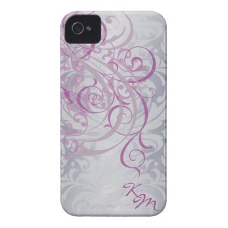 Vintage Rococo Pink Monogram Barely There Case iPhone 4 Case-Mate Case