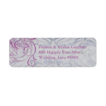 Vintage Rococo Pink Scroll Damask Address Label