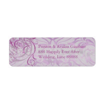 Vintage Rococo Pink Scroll Damask Address Label