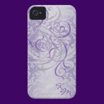 Vintage Rococo Purple Monogram Barely There Case casemate cases