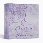 Vintage Rococo Purple Scroll Damask Wedding Binder