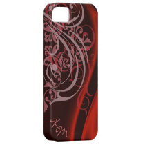 Vintage Rococo Red Silk Barely There Case iPhone 5 Cases