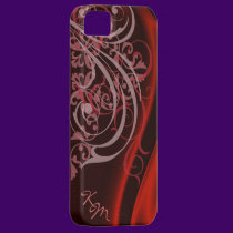 Vintage Rococo Red Silk Barely There Case casemate cases