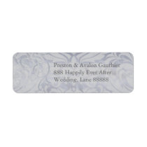 Vintage Rococo Silver Scroll Damask Address Label