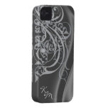 Vintage Rococo Silver Silk Barely There Case Case-Mate iPhone 4 Cases