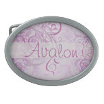 Vintage Rococo Women's Pink Scroll Belt Buckle