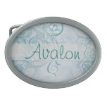 Vintage Rococo Women's Teal Scroll Belt Buckle