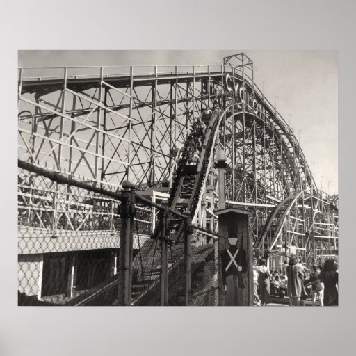 Vintage Roller Coaster Poster Print Zazzle