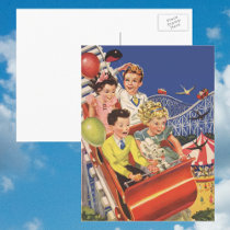 Vintage Roller Coaster Ride postcards by YesterdayCafe Vintage Roller Coaster Ride postcards