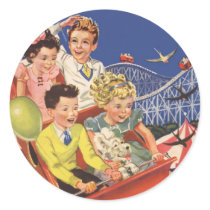 Vintage Roller Coaster Ride stickers by YesterdayCafe Vintage Roller Coaster Ride stickers
