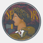 Vintage Roman Emblem of Italy SPQR Round Sticker Vintage Roman Emblem of Italy SPQR Round Sticker