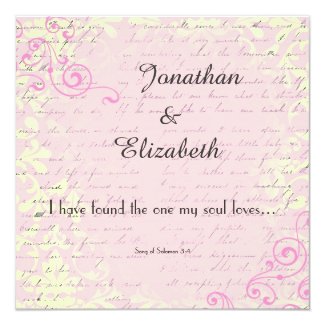 Song of Solomon 3:4 Bible Based Wedding Invitation
