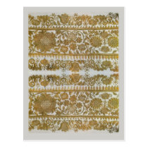 Vintage Romanian embroidery, gold Postcards