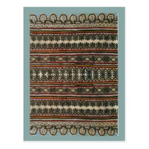 Vintage Romanian embroidery, traditional design Postcard