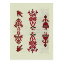 Vintage Romanian embroidery, traditional design Postcards
