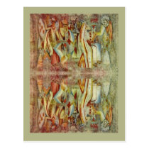 Vintage Romanian embroidery, traditional design Postcard