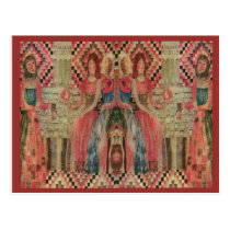 Vintage Romanian embroidery, traditional design Postcard