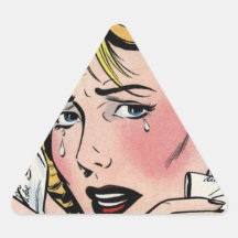 Vintage Romantic Art - First Romance Break Up Triangle Stickers
