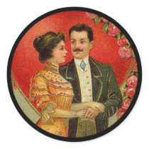 Vintage Romantic Couple Valentine Stickers