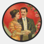 Vintage Romantic Couple Valentine Stickers