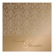 Vintage + Romantic Damask Wedding Invitations