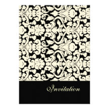Vintage + Romantic Damask Wedding Invitations