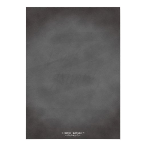 Vintage romantic gray chalkboard scroll wedding custom invite