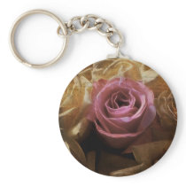 Vintage Romantic One of a Kind Love, A Single Rose Keychains