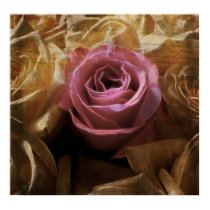 Vintage Romantic One of a Kind Love, A Single Rose posters by KahunaLuna Vintage Romantic One of a Kind Love, A Single Rose posters