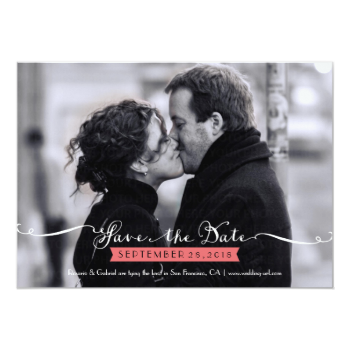 Vintage Romantic Script Photo Save the Date Custom Announcements