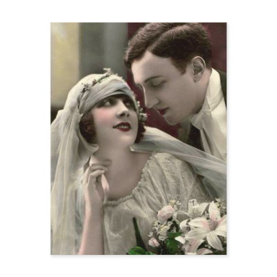 Vintage Romantic Wedding Post Card