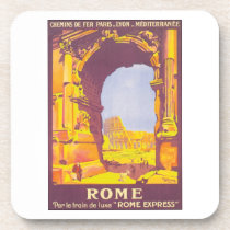 Vintage Rome Travel Poster Coasters