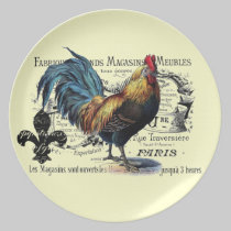 Vintage Rooster Collage plates